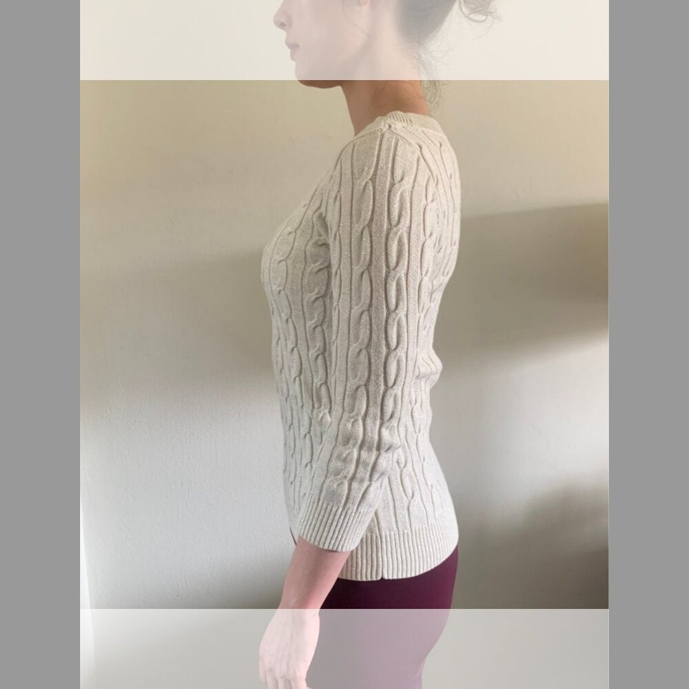 Metallic Cable Knit Sweater - Picture 2 of 7